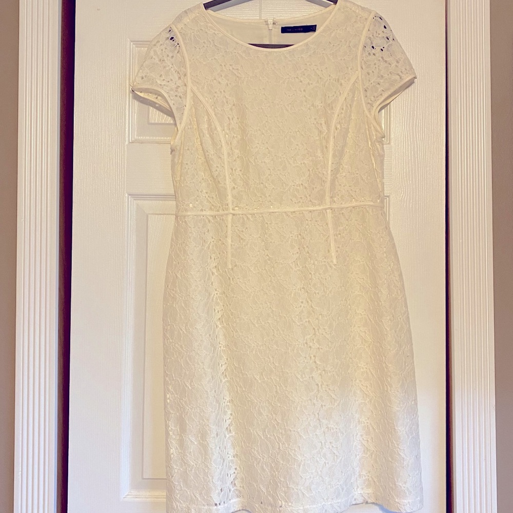 The Limited Cream Lace Midi Dress